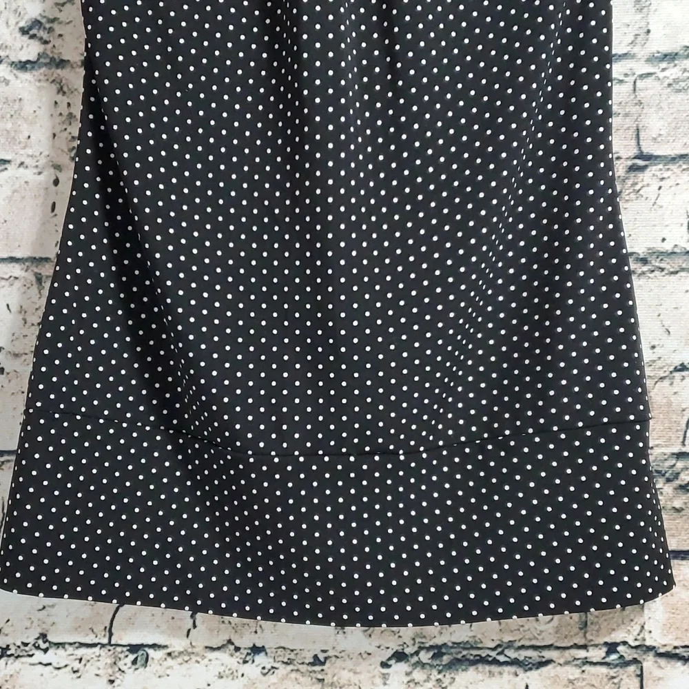 White House Black Market | Retro Rockabilly Black White Polka Dot Halter Top - Picture 4 of 10